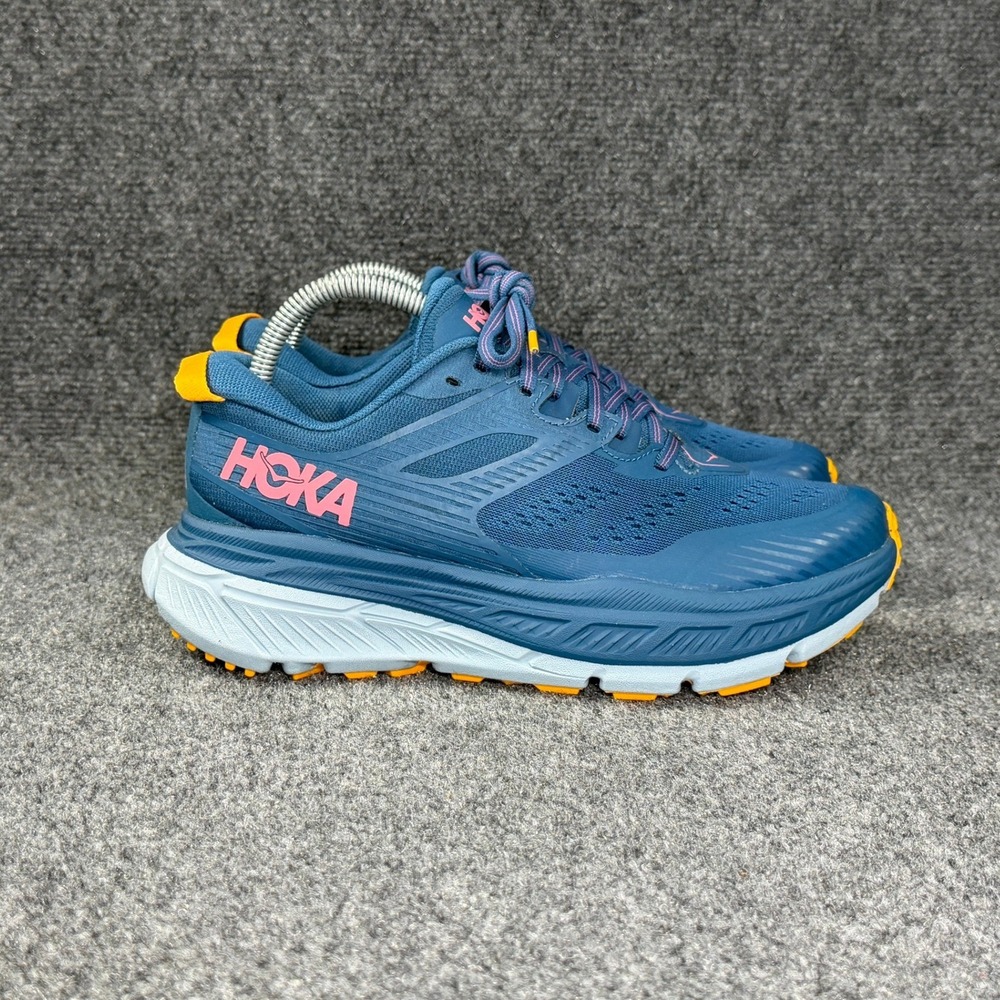 Hoka Stinson ATR 6 Trail Running Shoes Women's 8 Moroccan Blue Saffron Athletic